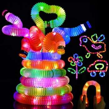 70% Off 12 Pack LED Pop Fidget Tubes Sensory Stretch Toy!